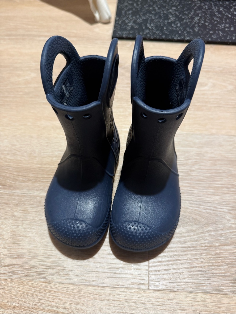 CROCS Kids Navy Blue Easy-Pull Rain Boots